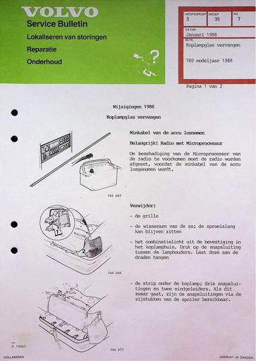 760 Koplampglas vervangen '88