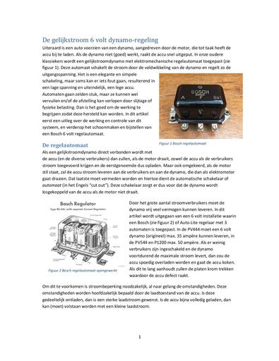 Artikel 6 Volt Dynamoregeling