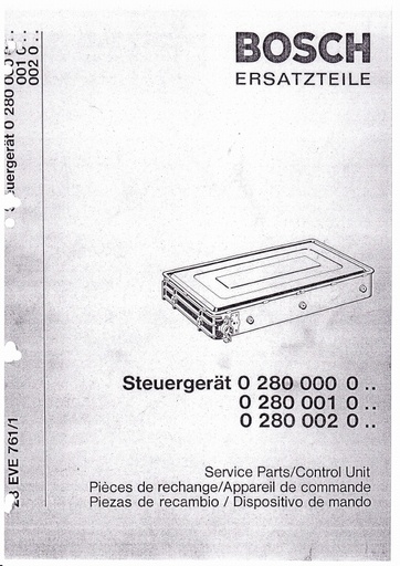 Bosch steuergeraet ersatzteilliste
