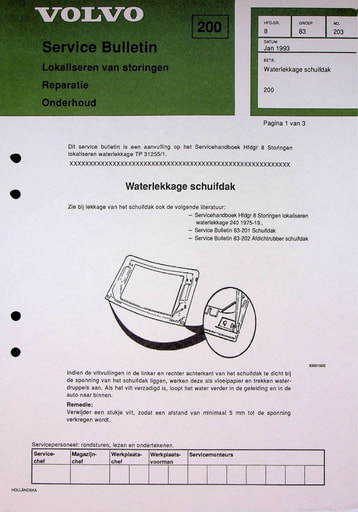 Bulletin Waterlekkage schuifdak