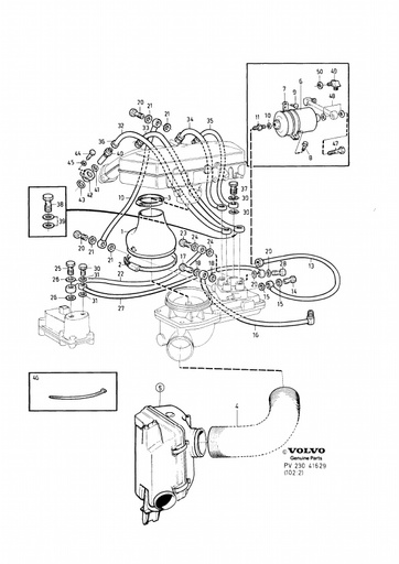 B220E, B230E Injectoren, leidingen, filter