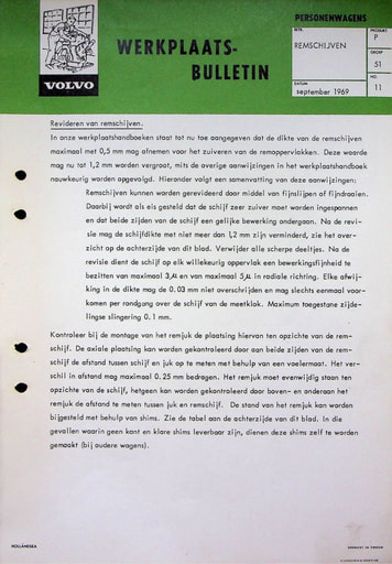 Bulletin Revideren remschijven '69