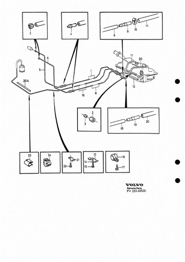 6 cilinder 1975, excl 264 Benzinetank   leiding