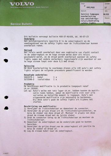 Bulletin 440, 460 Relais Safety Lights Dec'90