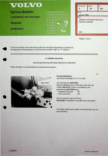 Bulletin 400 Afstellen stuurhuis Jan '92