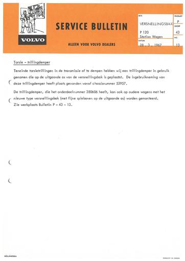 Bulletin Trillingsdemper P220 Maart '67