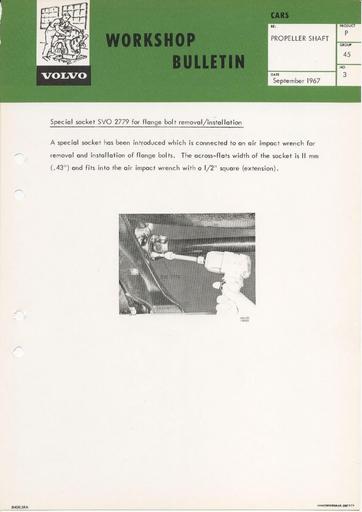 Bulletin Speciaal Gereedschap Kruiskoppeling SVO 2779