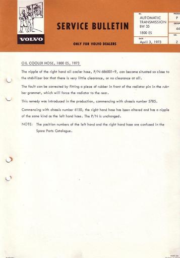 Bulletin Oliekoeler 1800ES BW35 Febr '73 (Engels)