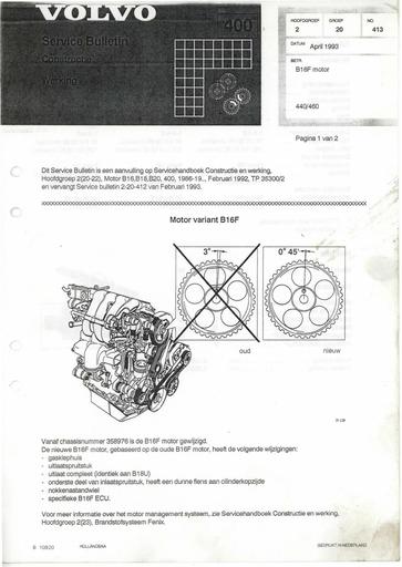 400 Bulletin Motorvariant B16F Apr'93