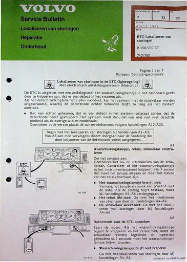 740 760 B200, 230 ET Spinregeling '85 '86