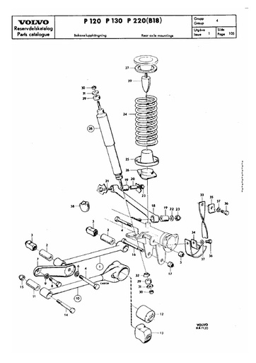 P120, P130 Achteras ophanging nieuw type
