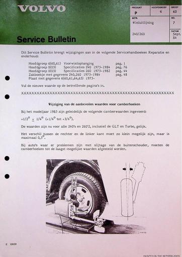 Bulletin 240, 260 Wieluitlijning Sept'84
