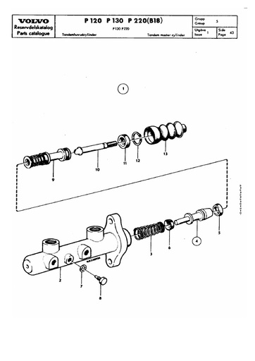 Hoofdremcilinder dubbel circuit