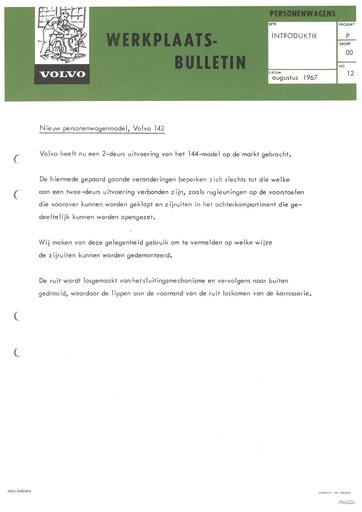 Bulletin Introductie 142 Aug  '67