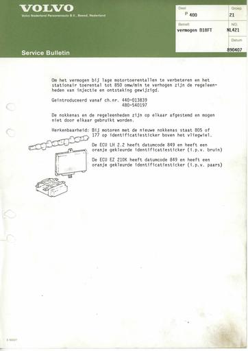 400 Bulletin Vermogen B18FT Apr'89