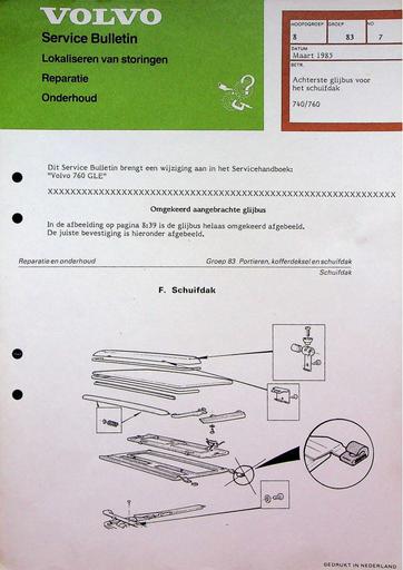 Bulletin 740,760 Schuifdak '85
