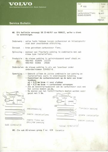 400 Bulletin Carb B18KD Juli'90