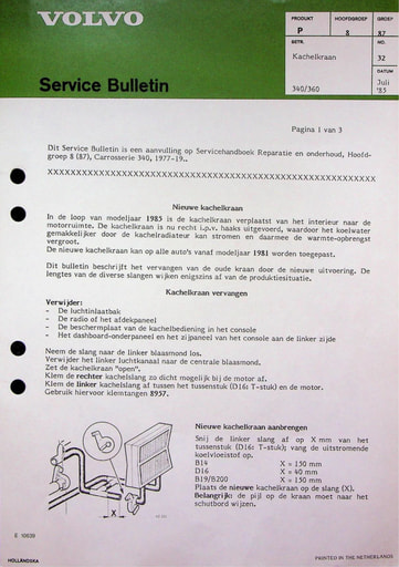Bulletin Kachelkraan 340, 360 '81
