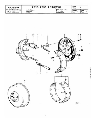 Trommelrem voorzijde enkel circuit