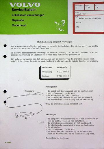740 B230A Chokebediening '87