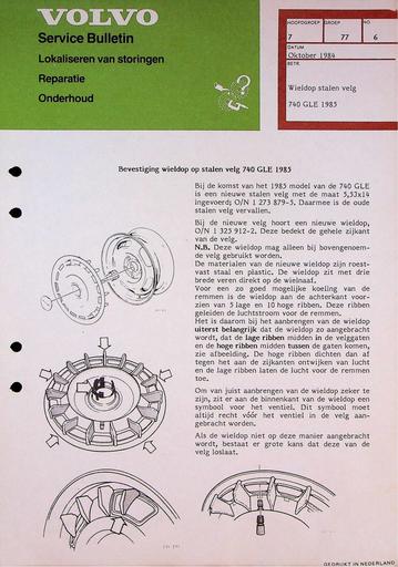 740 GLE Wieldop stalen velg '85