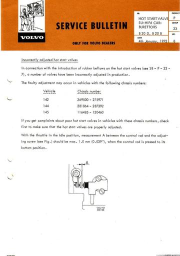 Bulletin Warme start klep 140 Febr '72 (Engels)