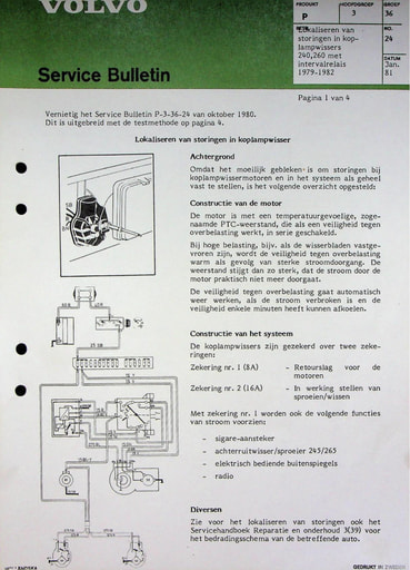 Service Bulletin Storing Koplampwissers 79 82