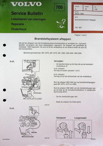 700 Brandstof aftappen '92
