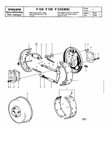 Trommelremmen achterzijde enkel circuit