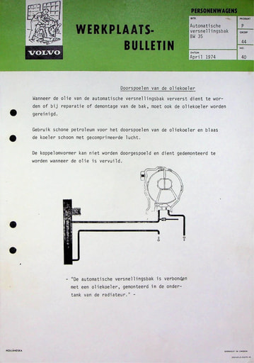 Bulletin Doorspoelen oliekoeler BW35