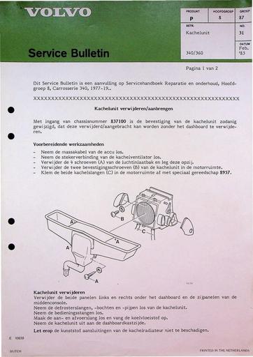 Bulletin 340, 360 Kachelunit Febr'85