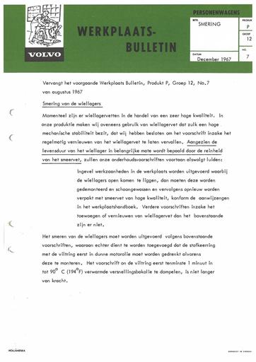 Bulletin Smering Wiellagers Dec '67