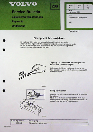 Service Bulletin Vervangen Zijknipperlicht