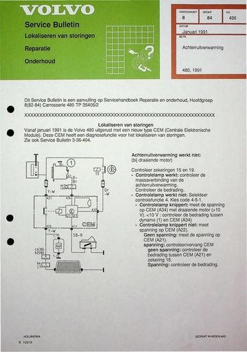Bulletin 480 Achterruitverwarming Jan'91