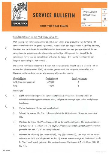 Bulletin Vloeistofreservoir met AKB 144 April '67