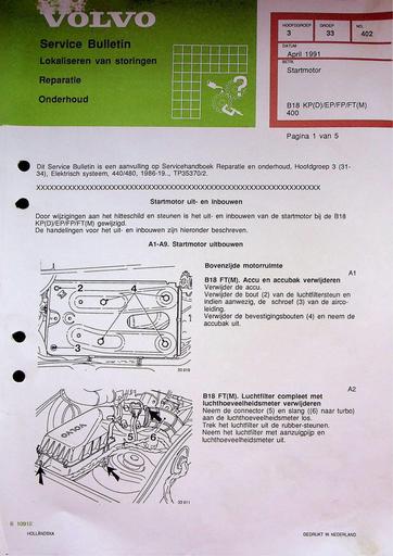 Bulletin Startmotor B18 April '91