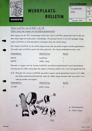 Luchtfilter B20A '71