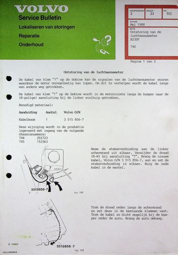 740 B230F Ontstoring luchtmassameter '88