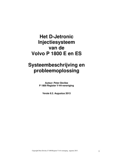 D Jetronic P1800E en 1800ES