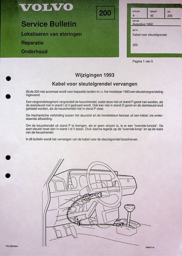 Service Bulletin Sleutelgrendel '93