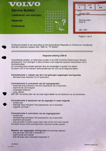 Bulletin 480 Storingcodes CEMIII Jan'91