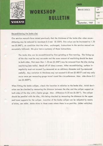 Bulletin Opknappen Schijfrem Mei '69(Engels)