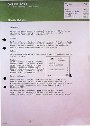 Bulletin 400 Telefoonstoring ABS Jun'90