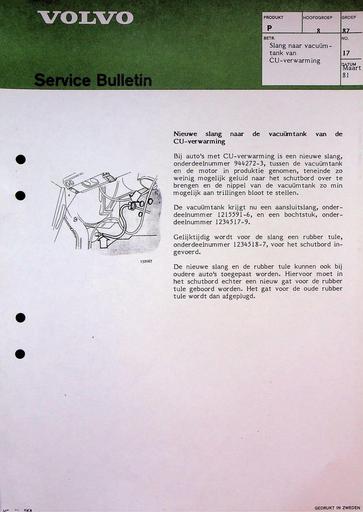 Bulletin 240, 260 Slang CU verwarming Mrt'81