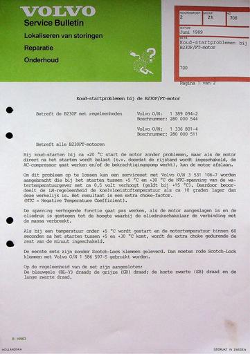 700 B230F, FT Koude start '89