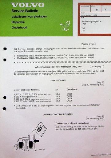 740, 760 Afleverinspectie '85
