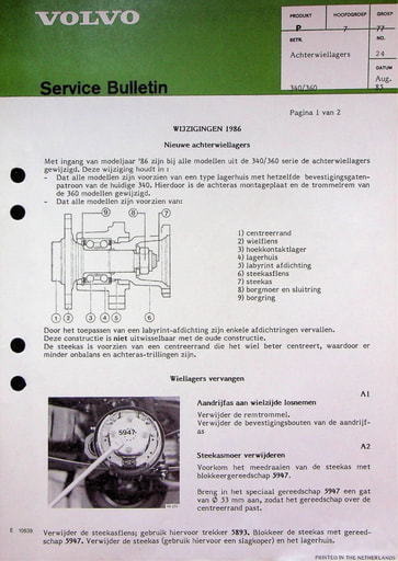 Bulletin Achterwiellagers 340, 360