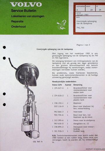 740 760 Ophanging Tankpomp '85