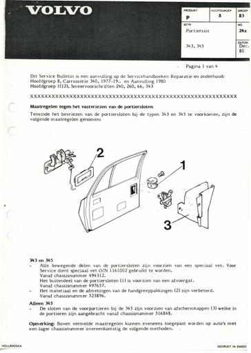 Bulletin Portierslot 343, 345 '80
