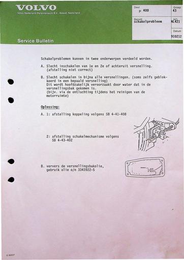 Bulletin 400 Schakelprobleem  Febr'91